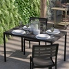 image:imageFlash Furniture Lark Outdoor Patio Bistro Dining Table with Faux Teak Poly Slats 30 SquareGray Wash Teak