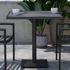 image:imageFlash Furniture Lark Outdoor Patio Bistro Dining Table with Faux Teak Poly Slats 30 SquareGray Wash Teak