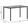 image:imageFlash Furniture Lark Outdoor Patio Bistro Dining Table with Faux Teak Poly Slats 30 SquareGray Wash Teak