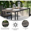 image:imageFlash Furniture Lark Outdoor Patio Bistro Dining Table with Faux Teak Poly Slats 30 SquareGray Wash Teak