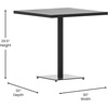image:imageFlash Furniture Lark Outdoor Patio Bistro Dining Table with Faux Teak Poly Slats 30 SquareGray Wash Teak