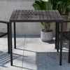 image:imageFlash Furniture Lark Outdoor Patio Bistro Dining Table with Faux Teak Poly Slats 30 SquareGray Wash Teak