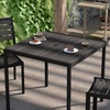 image:imageFlash Furniture Lark Outdoor Patio Bistro Dining Table with Faux Teak Poly Slats 30 SquareGray Wash Teak