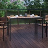 image:imageFlash Furniture Lark Outdoor Patio Bistro Dining Table with Faux Teak Poly Slats 30 SquareTeak