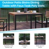 image:imageFlash Furniture Lark Outdoor Patio Bistro Dining Table with Faux Teak Poly Slats 30 SquareTeak