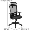 image:imageFlash Furniture Layla Ergonomic Mesh Office Chair with SynchroTilt Pivot Adjustable Headrest Lumbar Support Coat Hanger and Adjustable Arms in Black