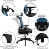 image:imageFlash Furniture Layla Ergonomic Mesh Office Chair with SynchroTilt Pivot Adjustable Headrest Lumbar Support Coat Hanger and Adjustable Arms in BlueBlack