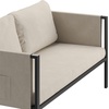 image:imageFlash Furniture Lea IndoorOutdoor Loveseat with Cushions  Modern Steel Framed Chair with Storage Pockets Black with Beige Cushions