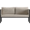 image:imageFlash Furniture Lea IndoorOutdoor Loveseat with Cushions  Modern Steel Framed Chair with Storage Pockets Black with Beige Cushions