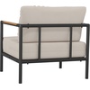 image:imageFlash Furniture Lea IndoorOutdoor Patio Chair with Cushions  Modern Aluminum Framed Chair with Teak Accented Arms Black with Beige CushionsBeige