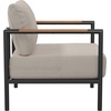 image:imageFlash Furniture Lea IndoorOutdoor Patio Chair with Cushions  Modern Aluminum Framed Chair with Teak Accented Arms Black with Beige CushionsBeige