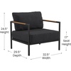 image:imageFlash Furniture Lea IndoorOutdoor Patio Chair with Cushions  Modern Aluminum Framed Chair with Teak Accented Arms Black with Beige CushionsCharcoal