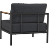 image:imageFlash Furniture Lea IndoorOutdoor Patio Chair with Cushions  Modern Aluminum Framed Chair with Teak Accented Arms Black with Beige CushionsCharcoal