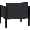 image:imageFlash Furniture Lea IndoorOutdoor Patio Chair with Cushions  Modern Steel Framed Chair with Storage Pockets Black with Beige CushionsCharcoal