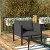 image:imageFlash Furniture Lea IndoorOutdoor Patio Chair with Cushions  Modern Steel Framed Chair with Storage Pockets Black with Beige CushionsCharcoal