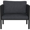 image:imageFlash Furniture Lea IndoorOutdoor Patio Chair with Cushions  Modern Steel Framed Chair with Storage Pockets Black with Beige CushionsCharcoal