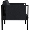 image:imageFlash Furniture Lea IndoorOutdoor Patio Chair with Cushions  Modern Steel Framed Chair with Storage Pockets Black with Beige CushionsCharcoal