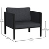 image:imageFlash Furniture Lea IndoorOutdoor Patio Chair with Cushions  Modern Steel Framed Chair with Storage Pockets Black with Beige CushionsCharcoal