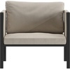 image:imageFlash Furniture Lea IndoorOutdoor Patio Chair with Cushions  Modern Steel Framed Chair with Storage Pockets Black with Beige CushionsLight Gray