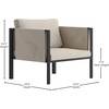 image:imageFlash Furniture Lea IndoorOutdoor Patio Chair with Cushions  Modern Steel Framed Chair with Storage Pockets Black with Beige CushionsLight Gray