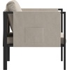 image:imageFlash Furniture Lea IndoorOutdoor Patio Chair with Cushions  Modern Steel Framed Chair with Storage Pockets Black with Beige CushionsLight Gray