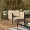 image:imageFlash Furniture Lea IndoorOutdoor Patio Chair with Cushions  Modern Steel Framed Chair with Storage Pockets Black with Beige CushionsLight Gray