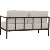 image:imageFlash Furniture Lea IndoorOutdoor Patio Loveseat with CushionsModern Aluminum Framed Loveseat with Teak Accent Arms Black with Beige Cushions