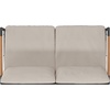 image:imageFlash Furniture Lea IndoorOutdoor Patio Loveseat with CushionsModern Aluminum Framed Loveseat with Teak Accent Arms Black with Beige Cushions