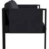 image:imageFlash Furniture Lea IndoorOutdoor Sectional with Cushions  Modern Steel Framed Chair with Dual Storage Pockets Black with Beige CushionsCharcoal