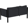 image:imageFlash Furniture Lea IndoorOutdoor Sectional with Cushions  Modern Steel Framed Chair with Dual Storage Pockets Black with Beige CushionsCharcoal
