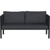 image:imageFlash Furniture Lea IndoorOutdoor Sectional with Cushions  Modern Steel Framed Chair with Dual Storage Pockets Black with Beige CushionsCharcoal