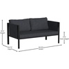 image:imageFlash Furniture Lea IndoorOutdoor Sectional with Cushions  Modern Steel Framed Chair with Dual Storage Pockets Black with Beige CushionsCharcoal