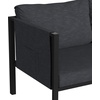 image:imageFlash Furniture Lea IndoorOutdoor Sectional with Cushions  Modern Steel Framed Chair with Dual Storage Pockets Black with Beige CushionsCharcoal