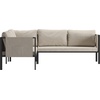 image:imageFlash Furniture Lea IndoorOutdoor Sectional with Cushions  Modern Steel Framed Chair with Dual Storage Pockets Black with Beige CushionsLight Gray