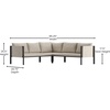 image:imageFlash Furniture Lea IndoorOutdoor Sectional with Cushions  Modern Steel Framed Chair with Dual Storage Pockets Black with Beige CushionsLight Gray