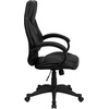 image:imageFlash Furniture Leonard High Back Black LeatherSoft Contemporary Executive Swivel Ergonomic Office Chair with Curved Back and Loop Arms
