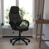 image:imageFlash Furniture Leonard High Back Black LeatherSoft Contemporary Executive Swivel Ergonomic Office Chair with Curved Back and Loop Arms