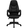 image:imageFlash Furniture Leonard High Back Black LeatherSoft Contemporary Executive Swivel Ergonomic Office Chair with Curved Back and Loop Arms