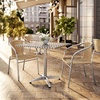 image:imageFlash Furniture Lila 315 Square Aluminum IndoorOutdoor Table Set with 2 Black Rattan ChairsBeige