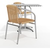 image:imageFlash Furniture Lila 315 Square Aluminum IndoorOutdoor Table Set with 2 Black Rattan ChairsBeige