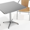 image:imageFlash Furniture Lila 315 Square Aluminum IndoorOutdoor Table Set with 2 Black Rattan ChairsBeige