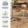 image:imageFlash Furniture Lila 315 Square Aluminum IndoorOutdoor Table Set with 2 Black Rattan ChairsBeige