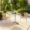 image:imageFlash Furniture Lila 315 Square Aluminum IndoorOutdoor Table Set with 2 Black Rattan ChairsBeige