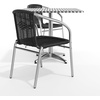 image:imageFlash Furniture Lila 315 Square Aluminum IndoorOutdoor Table Set with 2 Black Rattan ChairsBlack