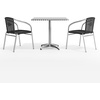 image:imageFlash Furniture Lila 315 Square Aluminum IndoorOutdoor Table Set with 2 Black Rattan ChairsBlack