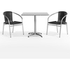 image:imageFlash Furniture Lila 315 Square Aluminum IndoorOutdoor Table Set with 2 Black Rattan ChairsBlack