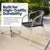 image:imageFlash Furniture Lila 315 Square Aluminum IndoorOutdoor Table Set with 2 Black Rattan ChairsBlack