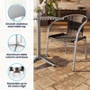 image:imageFlash Furniture Lila 315 Square Aluminum IndoorOutdoor Table Set with 2 Black Rattan ChairsDark Brown
