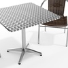 image:imageFlash Furniture Lila 315 Square Aluminum IndoorOutdoor Table Set with 2 Black Rattan ChairsDark Brown