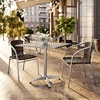 image:imageFlash Furniture Lila 315 Square Aluminum IndoorOutdoor Table Set with 2 Black Rattan ChairsDark Brown